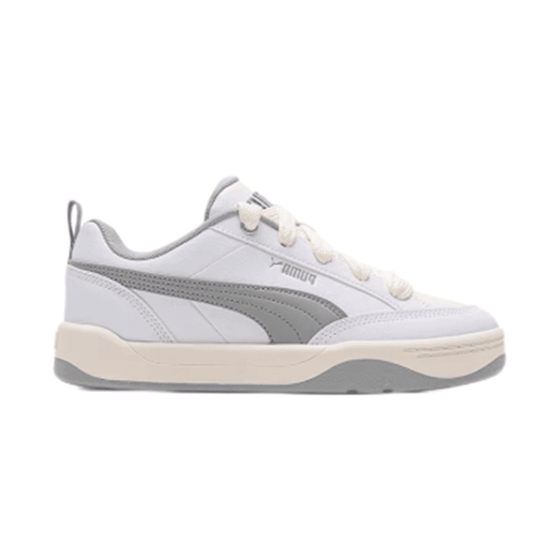 Puma White and Gray Low-Top Sneakers