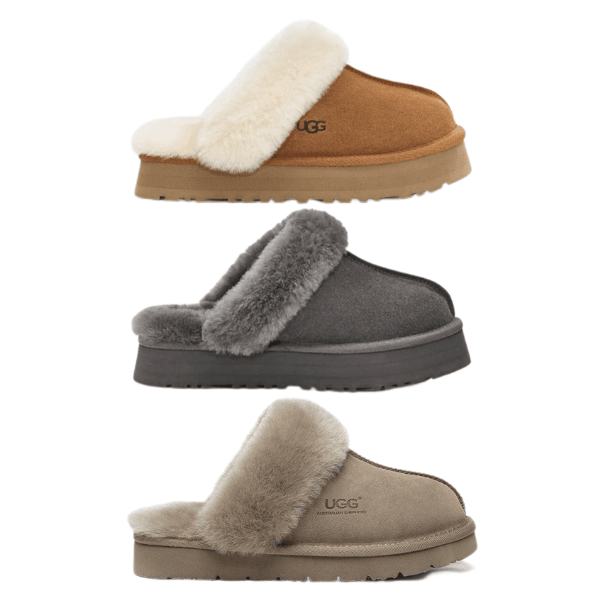 UGG Fluff Platform Slip-On Slippers