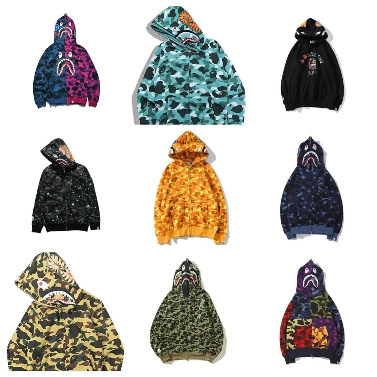 BAPE Shark Hoodies Collection